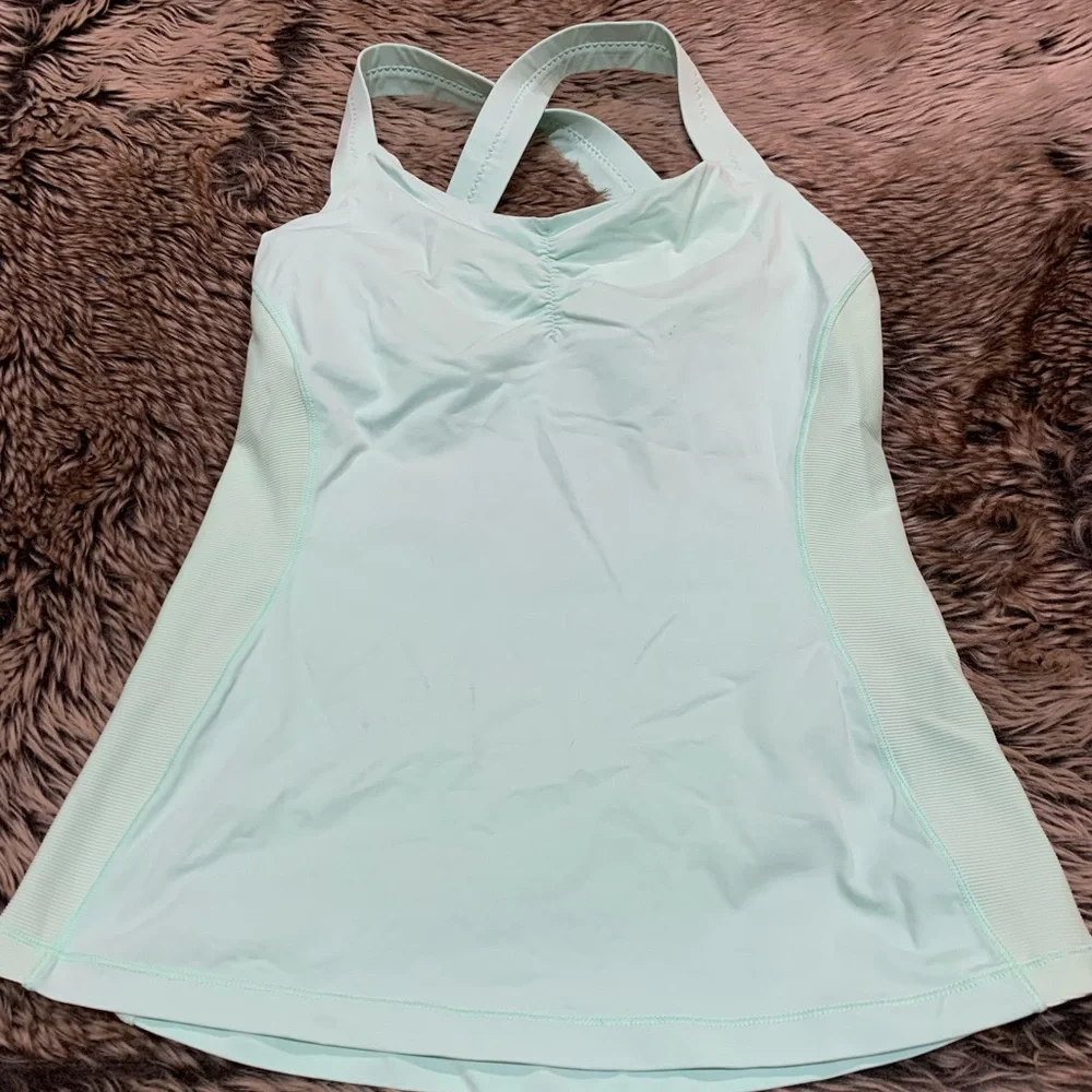Lululemon Core Kicker Tank Fresh Teal / Mini Hyper Stripe Fresh Teal Size 8